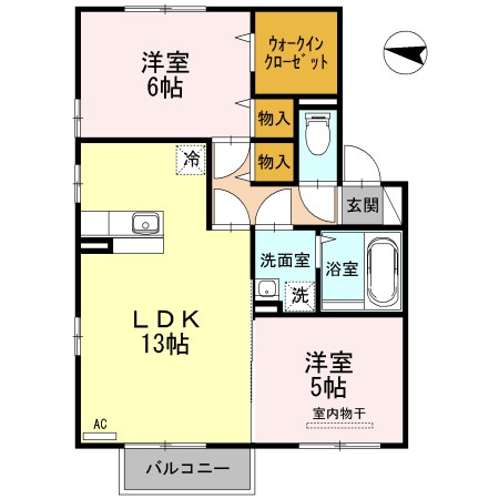 メゾンベール 205号室 間取り