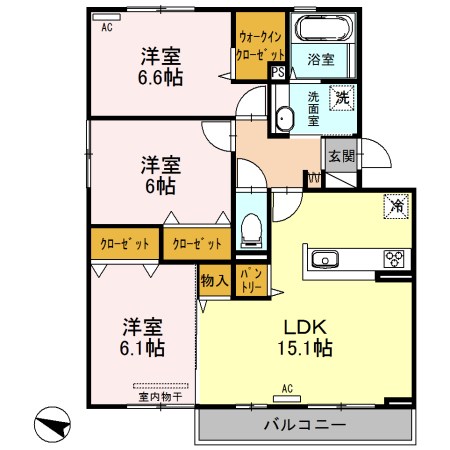 ポラリス 302号室 間取り