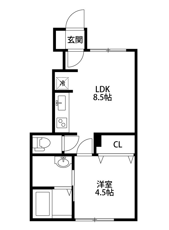 イーリッチテラス関屋本村 102号室 間取り