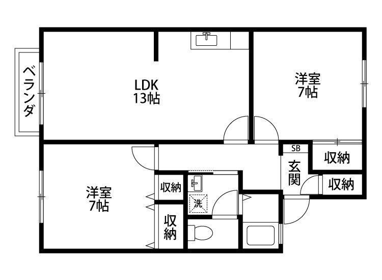エスポアールA棟 202号室 間取り