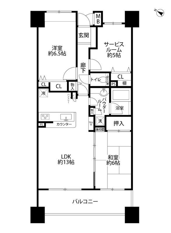 ナポレ南出来島 204号室 間取り