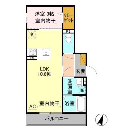 セジュール小張木 201号室 間取り