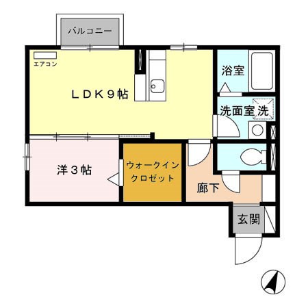 レコルトⅡ　A 202号室 間取り