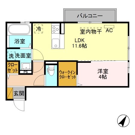 エスポワール寺尾台 B103号室 間取り