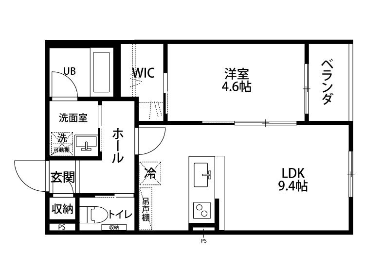 （仮）中央区出来島２丁目新築アパート　A 302号室 間取り