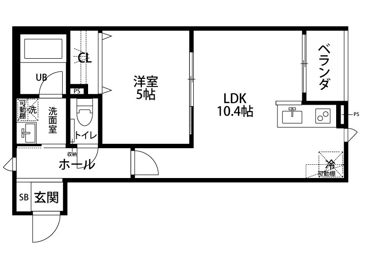 （仮）中央区出来島２丁目新築アパート　A 203号室 間取り