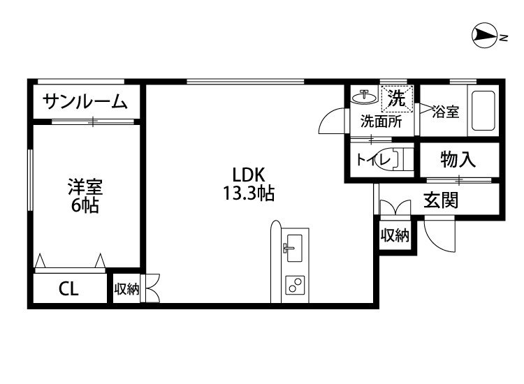 Love＆PeaceⅣ 202号室 間取り
