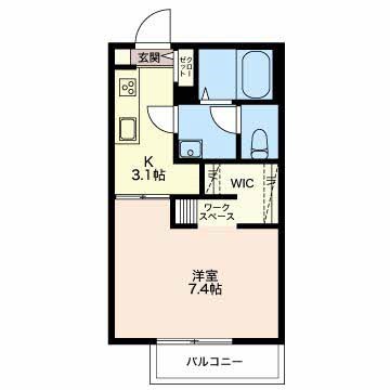 シャンテ米山 102号室 間取り