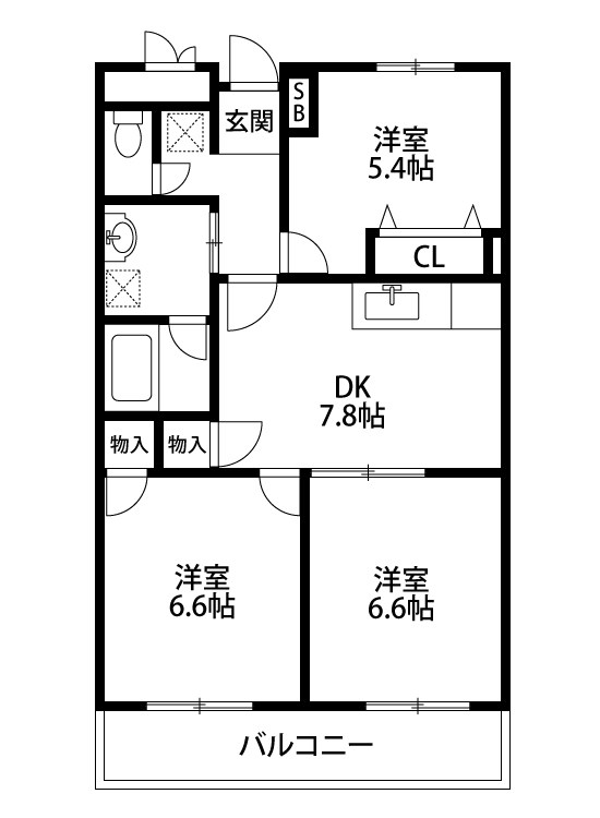 ウッドベア 202号室 間取り