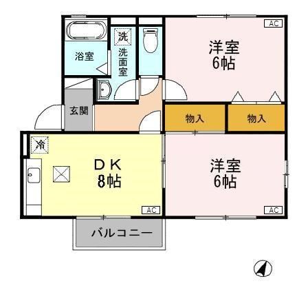 桜ハウス 101号室 間取り