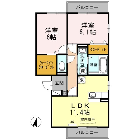 リシェス 102号室 間取り