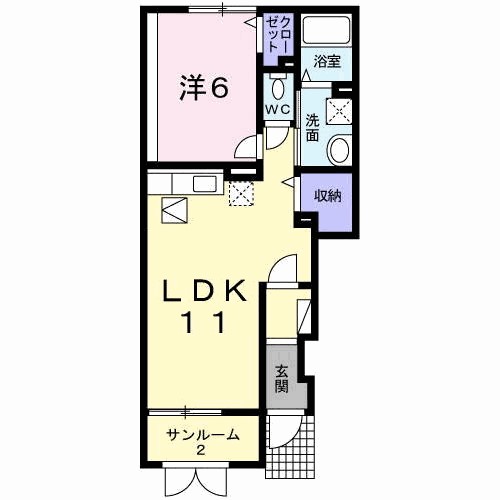 ＦｌｏｕｒｉｓｈＩｎおやまつⅠ 103号室 間取り