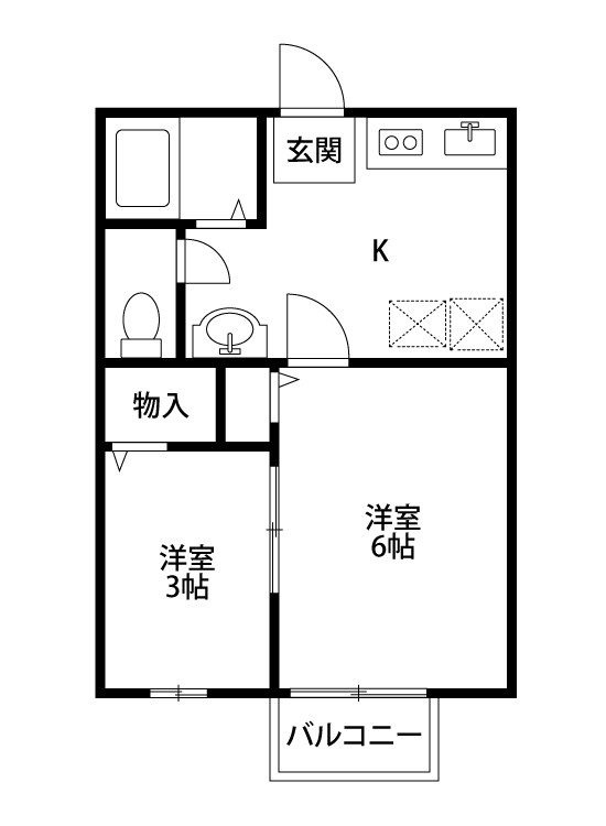 エスペランス 208号室 間取り
