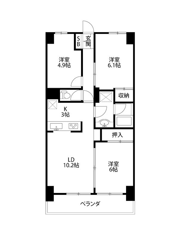 ダイアパレス医学町 902号室 間取り