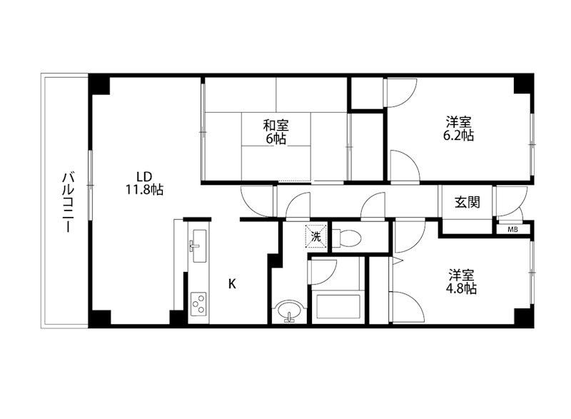 サーパス和合 305号室 間取り