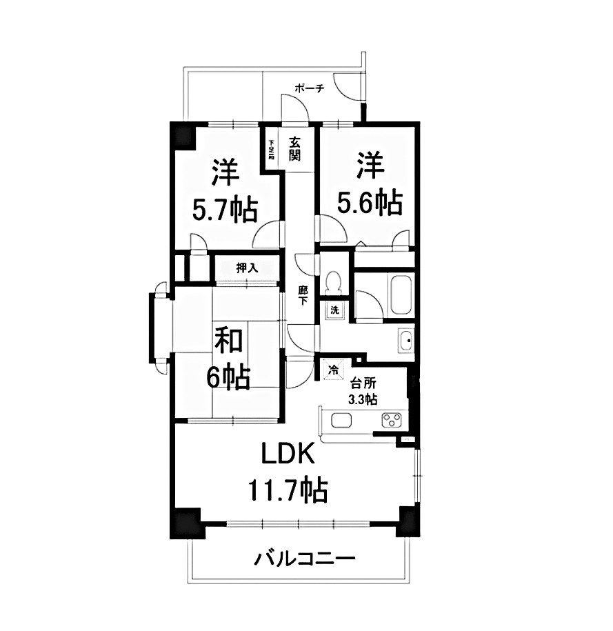 サーパス和合 203号室 間取り