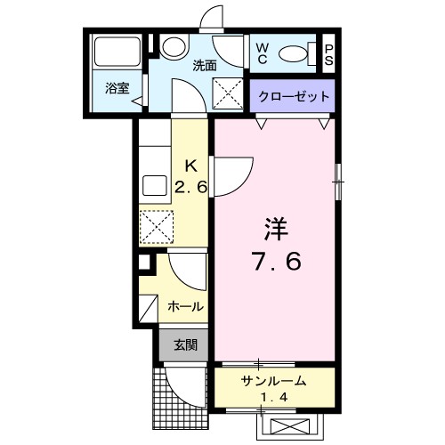 ポローニア 103号室 間取り