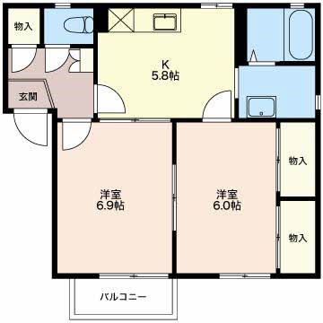 リンデンバウム 202号室 間取り