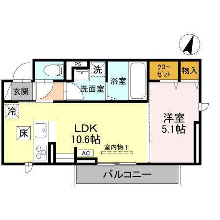 CLASSEUM幸西　Ⅲ 302号室 間取り