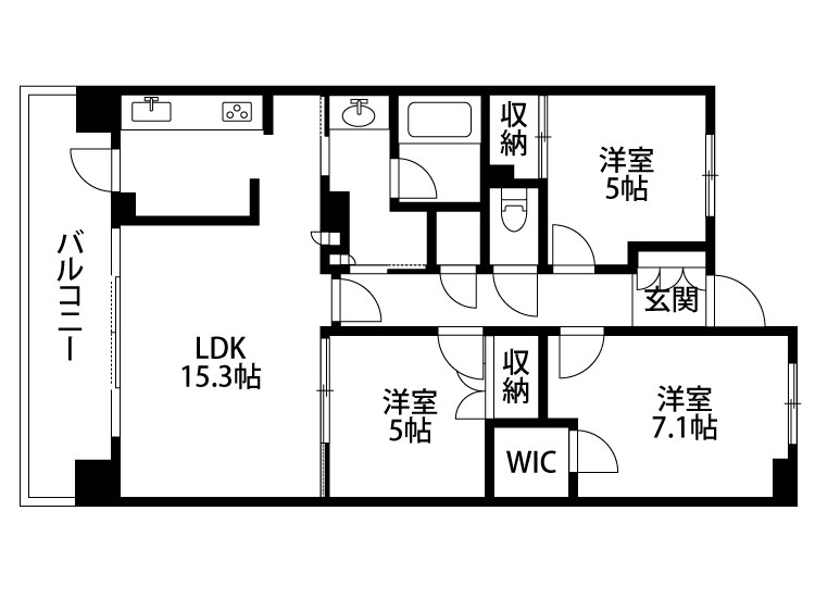 パストラルハイム萬代橋 313号室 間取り