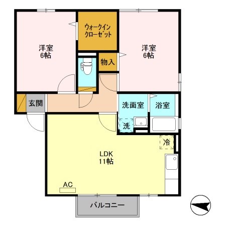 ファミィールC 202号室 間取り