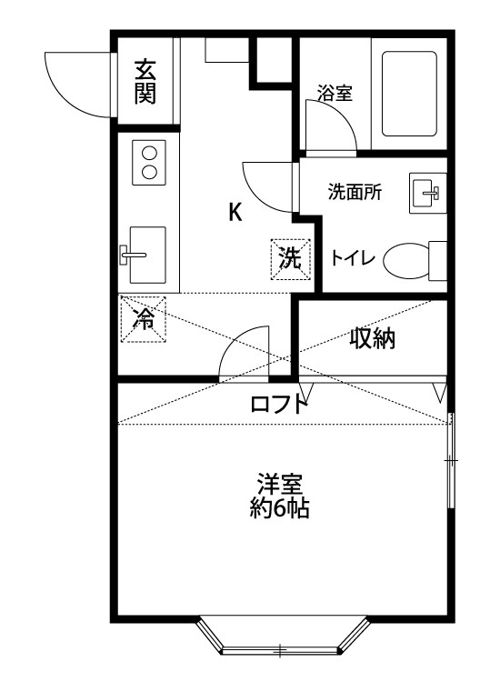 ベルシオン新潟Ⅰ 203号室 間取り
