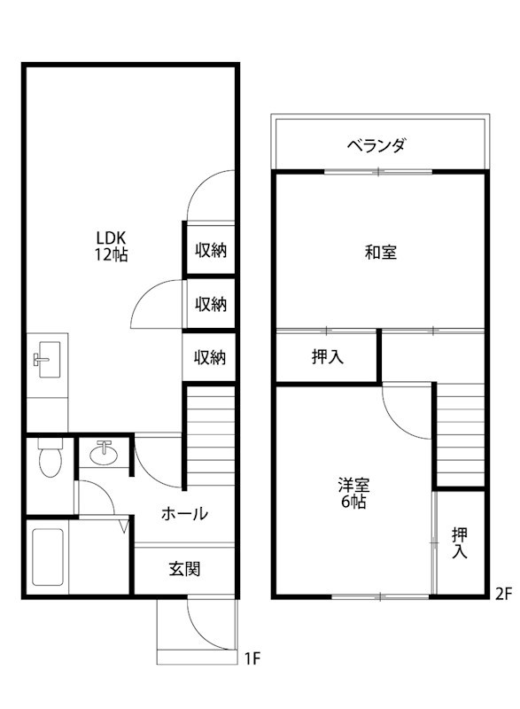 タウンハウスヨコタ B-5号室 間取り