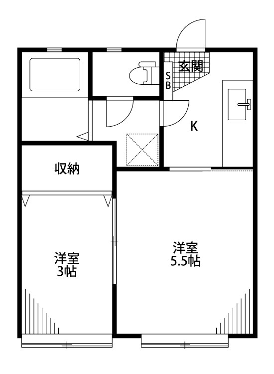 クレセントベル 203号室 間取り