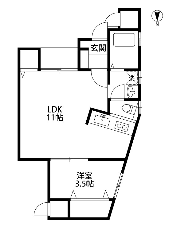 パインテイル　Ⅱ 203号室 間取り