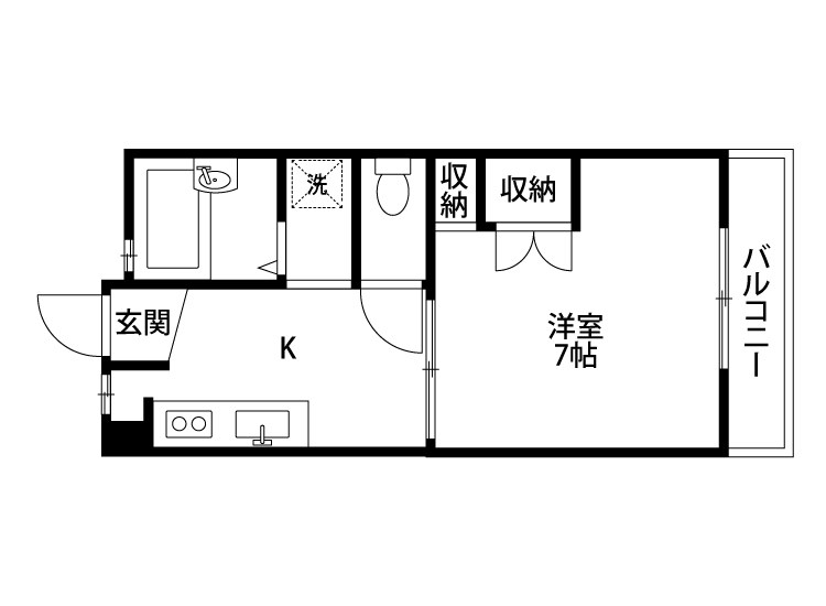 コーポ鈴蘭 107号室 間取り
