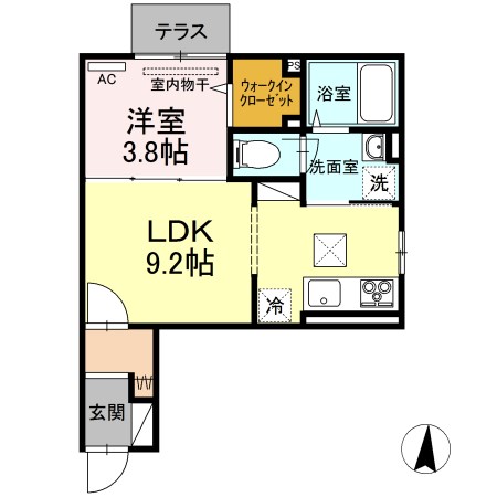 クロノス天神 303号室 間取り