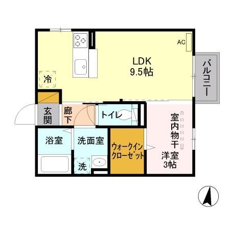 アクシスA 101号室 間取り