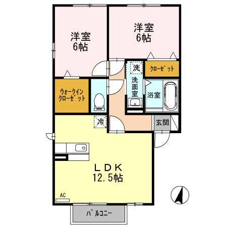 ロイヤルリーク松崎　A 201号室 間取り