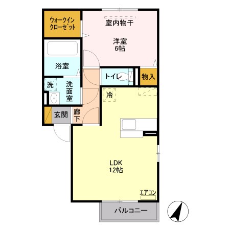 アステールⅡ A205号室 間取り