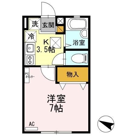 ゼロワンⅢ 201号室 間取り
