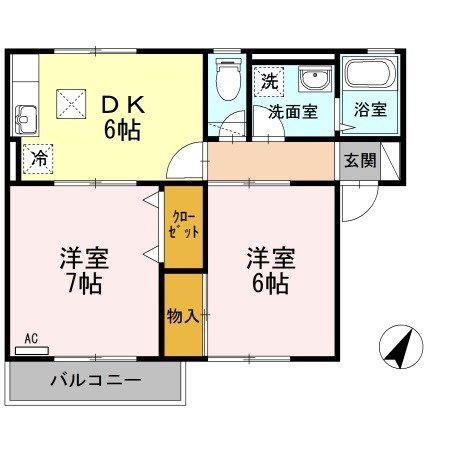 クレセント女池D 103号室 間取り