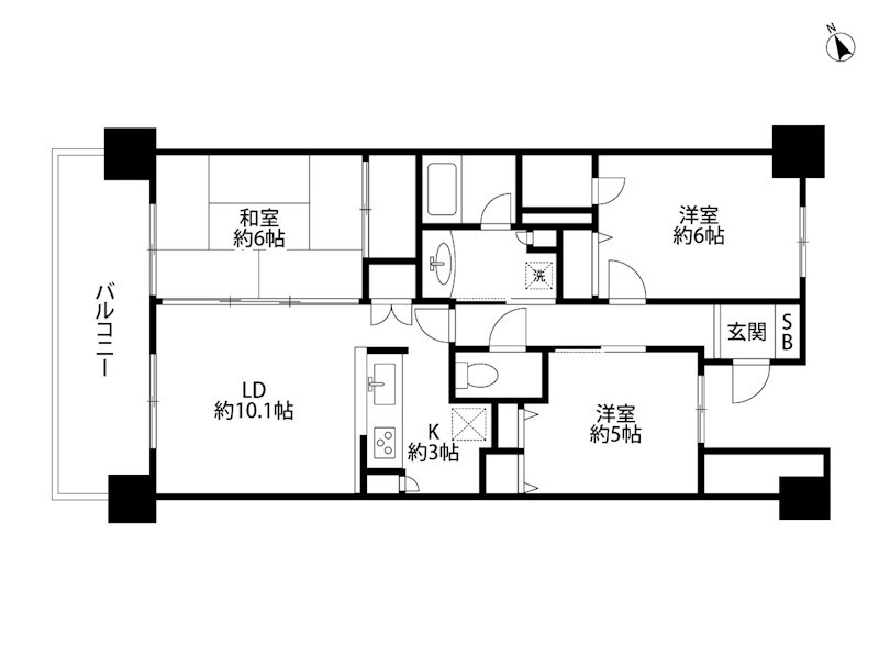 ダイアパレスアベニュー南笹口 606号室 間取り