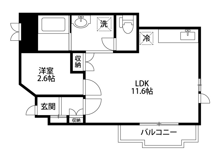ドミシル旭町 2A号室 間取り