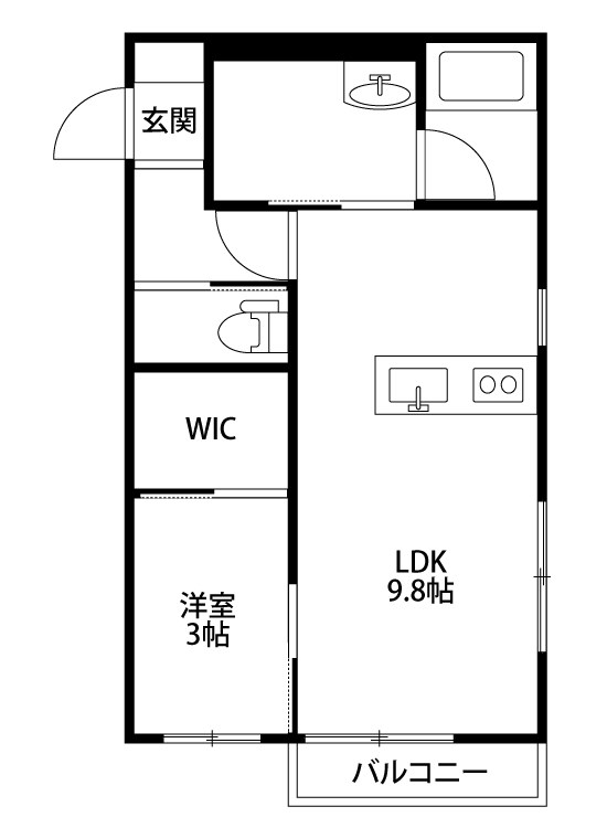 GRUE.TORTUE(グルートーチュ) 202号室 間取り