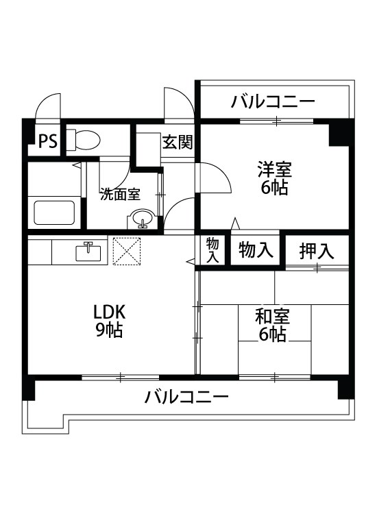 ファースト・トゥイッグ女池 305号室 間取り