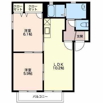 フローラルパークコート  B201号室 間取り