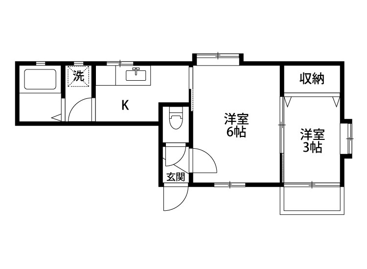 クレセントKO-SA 202号室 間取り