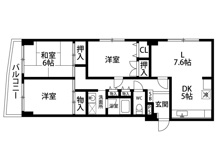 ダイヤモンドハイツ笹口 503号室 間取り