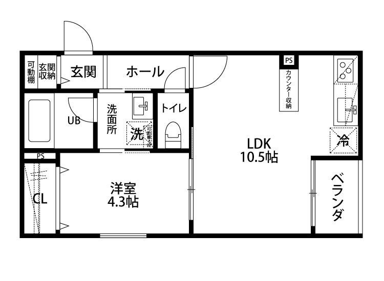 アンフィールド 101号室 間取り