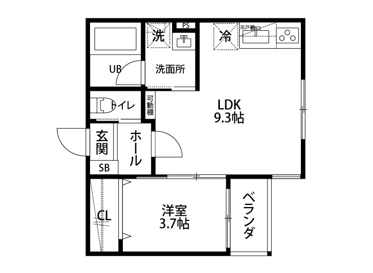（仮）秣川岸通新築アパート 202号室 間取り