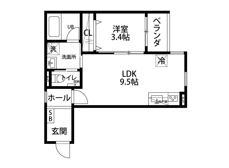 （仮）秣川岸通新築アパート 303号室 間取り