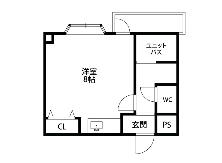 ライフ旭町 103号室 間取り