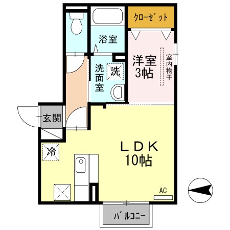 マリオン  107号室 間取り