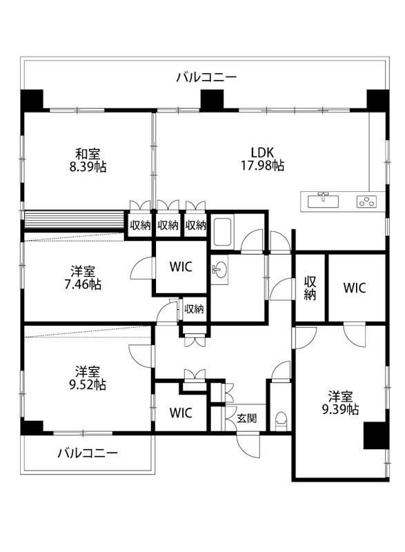 ヴィラ東中通 1001号室 間取り