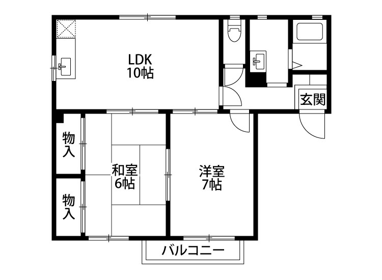 グリーンベールKAMEDA B102号室 間取り